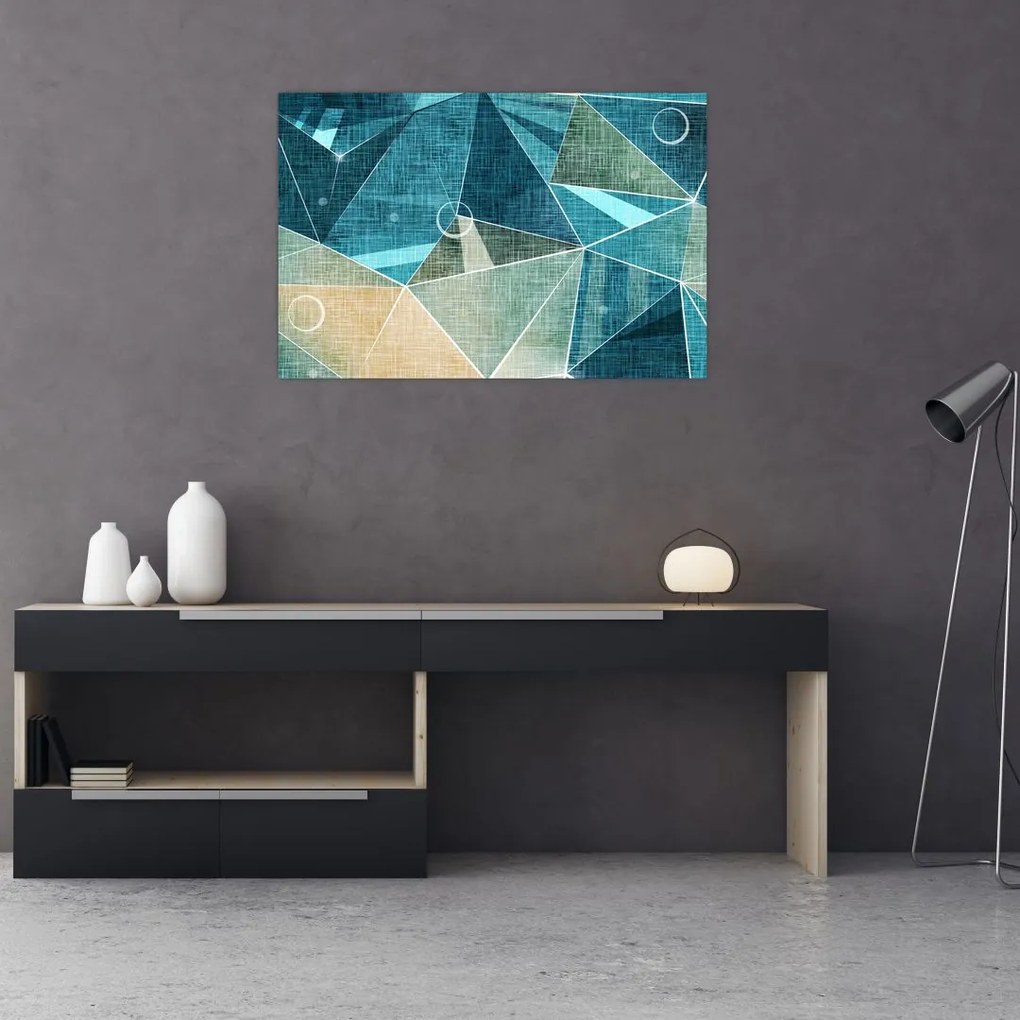 Tablou - Abstract turcoaz (90x60 cm)