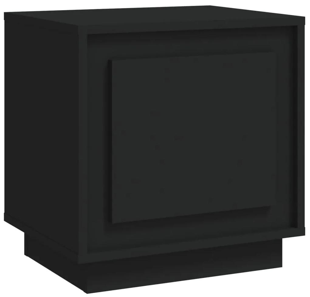 819838 vidaXL Noptieră, negru, 44x35x45 cm, lemn prelucrat