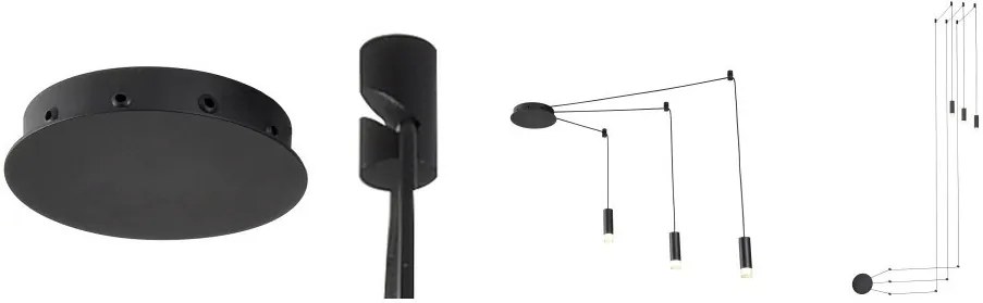 Lustra moderna cu 10 pendule de 3metri Ziko G9 negru