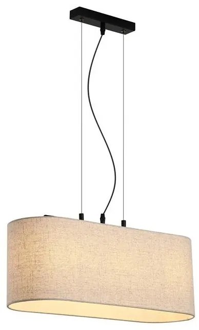 Lustra suspendata cu abajur oval in Hessian