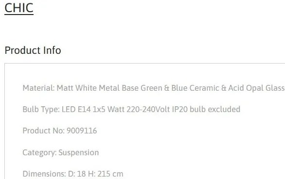 Pendul ceramic design modern CHIC verde/ albastru