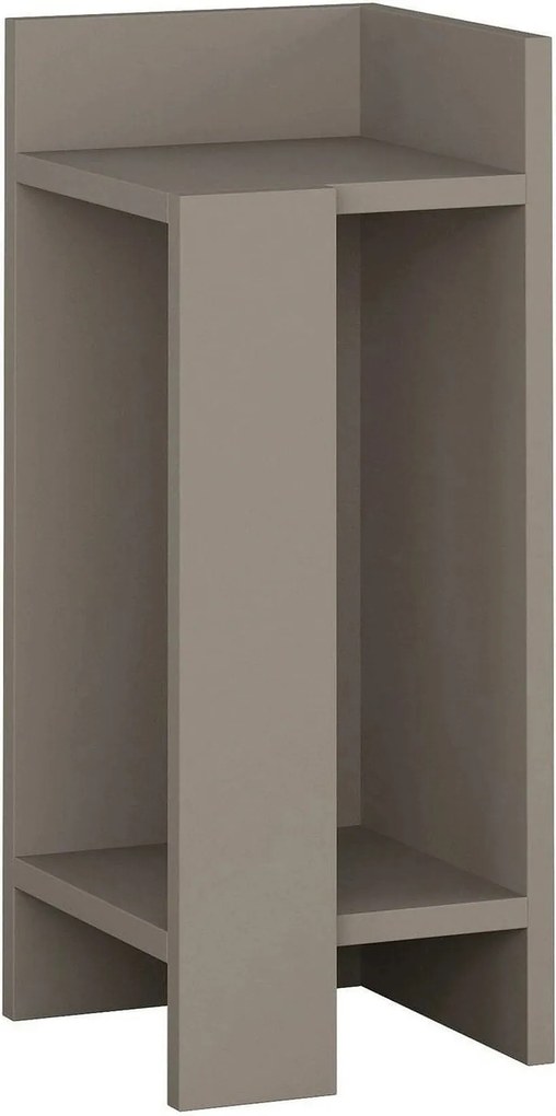 Noptiera Elos Right, gri inchis, PAL melaminat, 25x27x60 cm