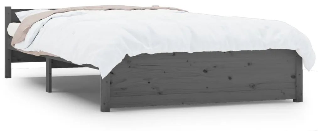 815041 vidaXL Cadru de pat, gri, 120x200 cm, lemn masiv
