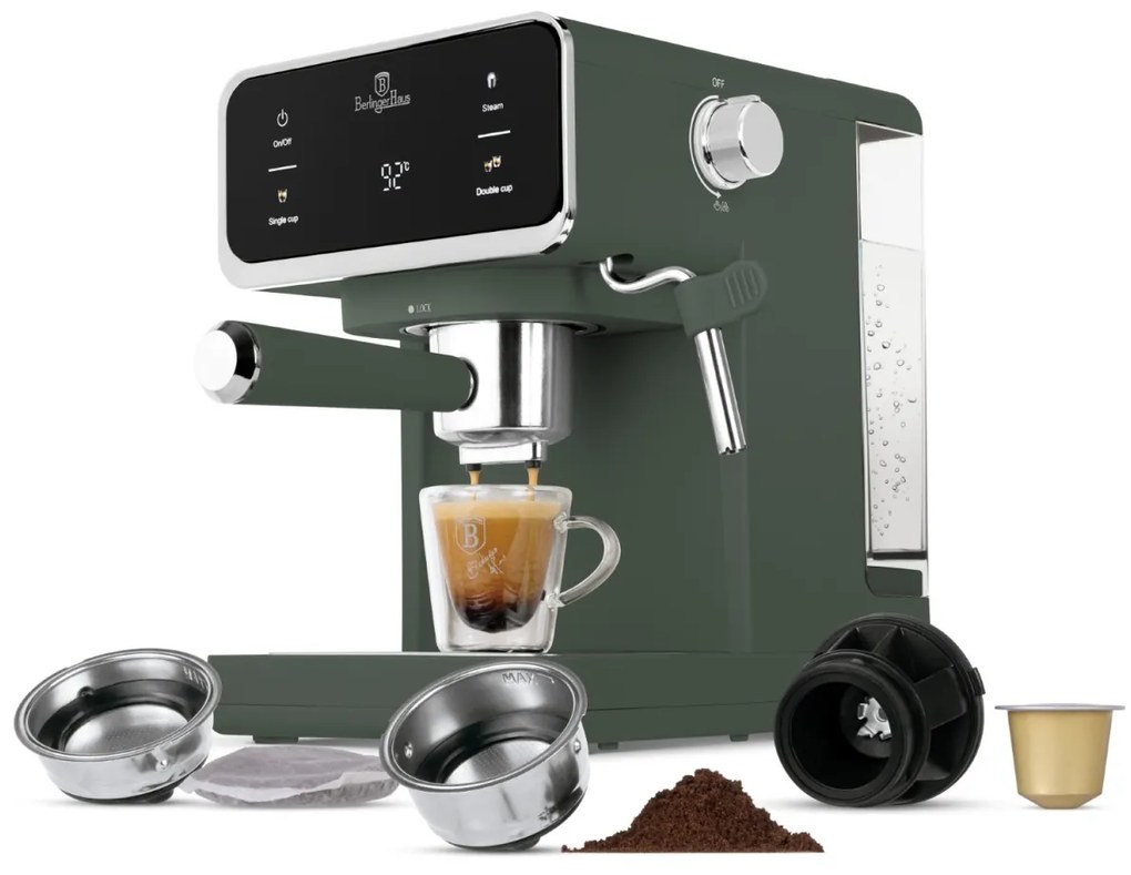 Espressor digital 3 in 1 Matte Green Berlinger Haus BH/9850