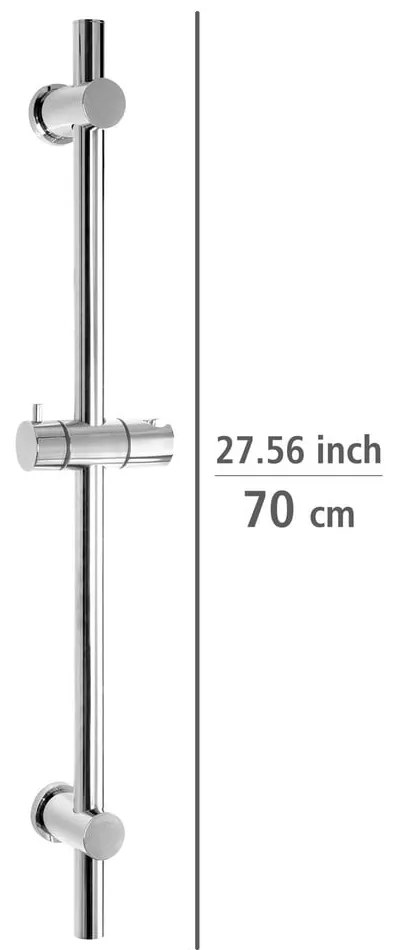 Tijă de duș autoadezivă argintiu-lucios din oțel inoxidabil 70 cm – Wenko