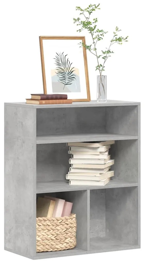 vidaXL Bibliotecă, gri beton, 60x30x71,5 cm, lemn prelucrat