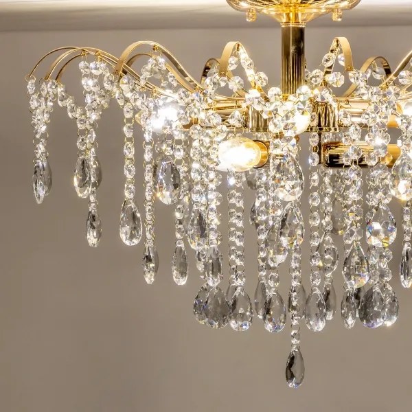 Lustră de cristal aplicată Brilagi CRYSTAL 6xE14/60W/230V auriu