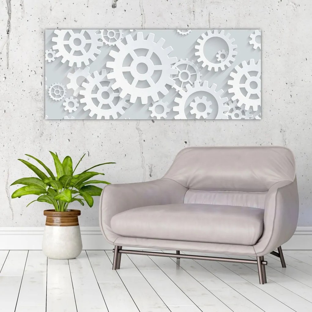 Tablou - Roți dințate (120x50 cm)