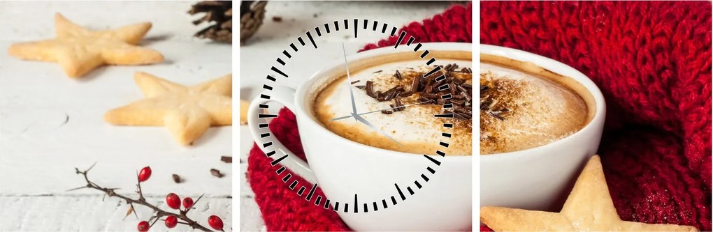 Tablou - Cappuccino (cu ceas) (90x30 cm)