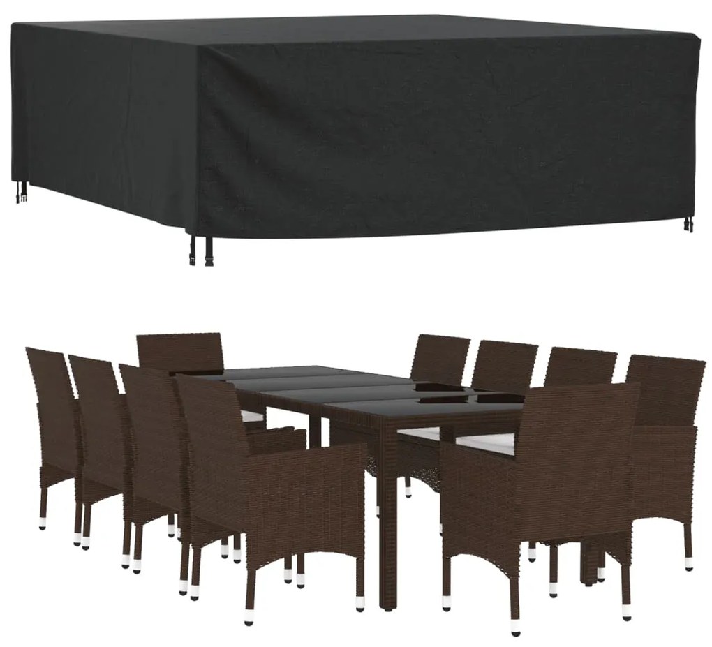 364803 vidaXL Husă mobilier de grădină negru 260x260x90 cm impermeabilă 420D