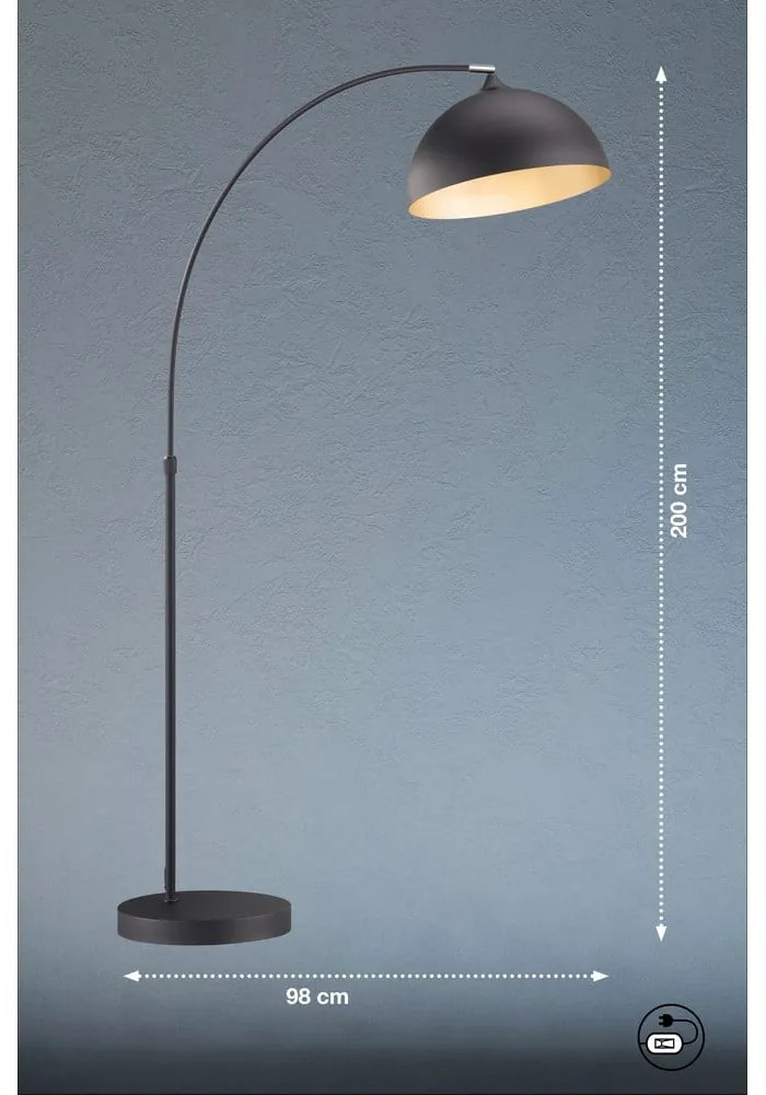 Lampadar negru cu abajur din metal (înălțime 200 cm) Leitung – Fischer &amp; Honsel