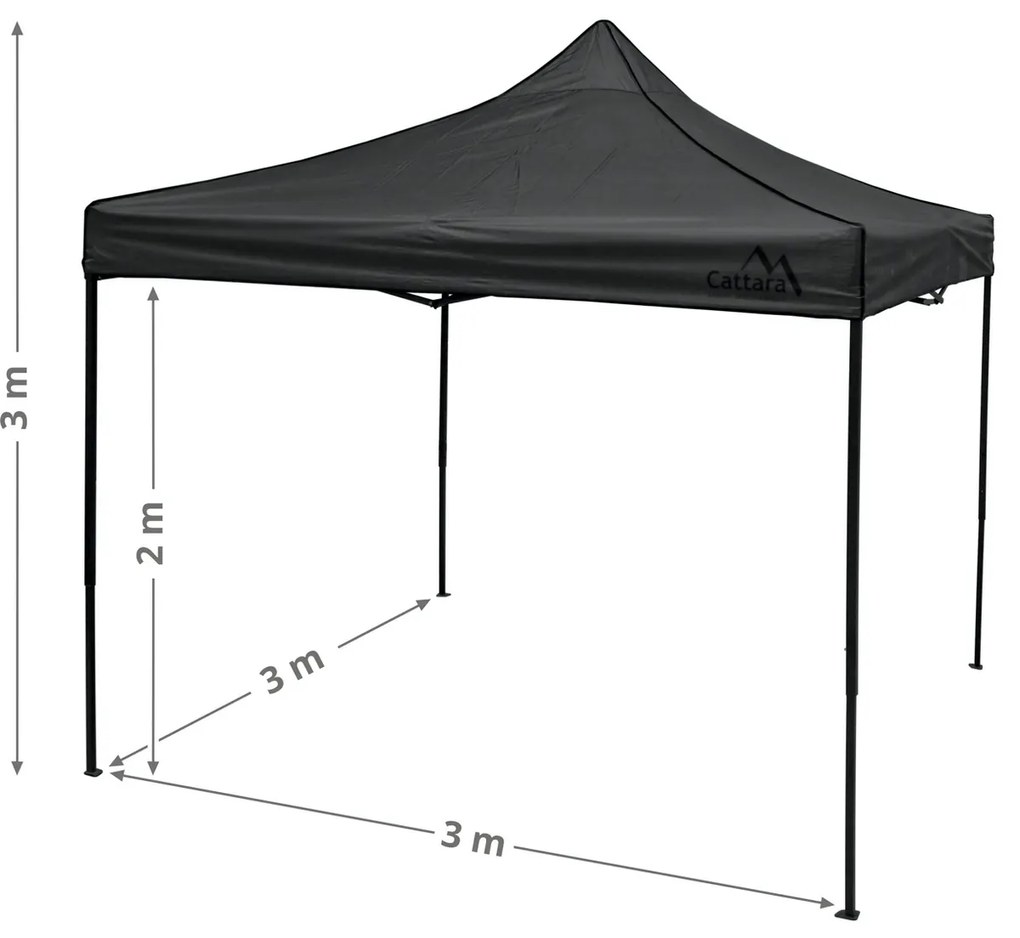 Cort de petrecere Cattara 13342 foarfecăWaterproof, gri , 3 x 3 m
