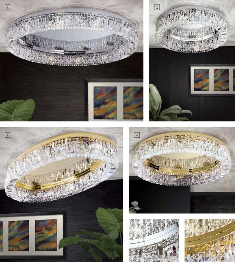 Lustra aplicata cristal Schöler XXL design modern de lux Ring 107cm chrome plated
