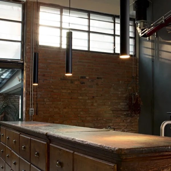 Ideal Lux - Pendul LED LOOK, 1x GU10/7W/230V, CRI 90, Ø 6 cm, negru