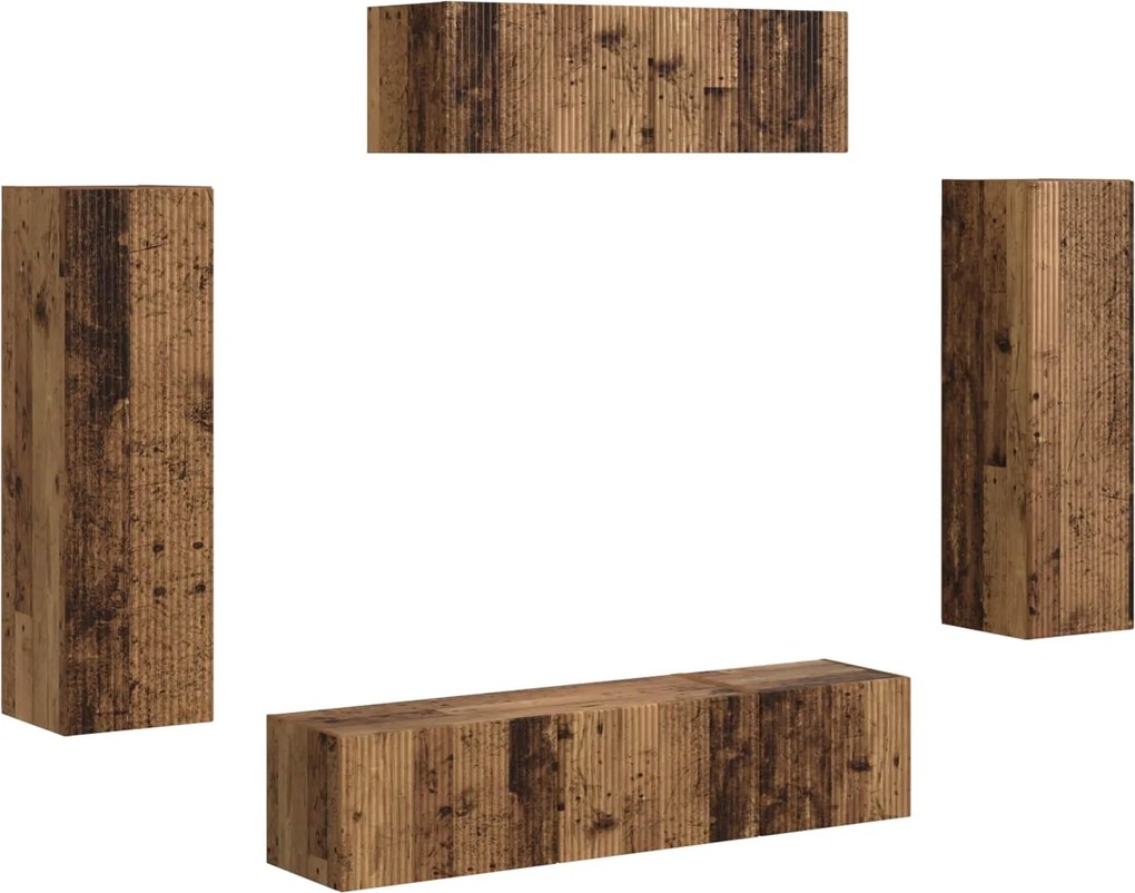 vidaXL Cabinet TV 5 pcs Lemn vechi