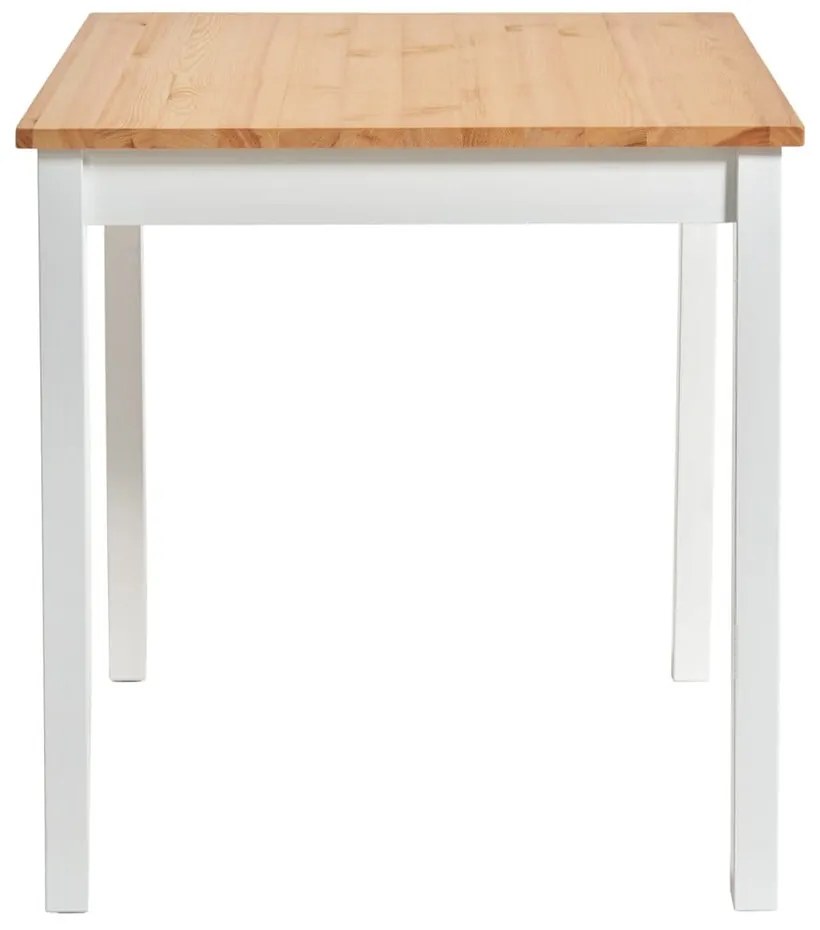 Masă dining din lemn de pin Bonami Essentials Sydney, 70 x 70 cm, natural-alb