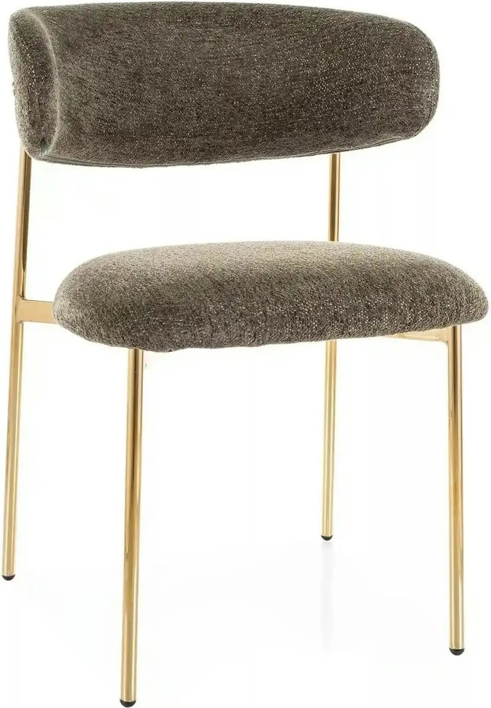 Scaun ELTON, verde olive - Raven 78/auriu, stofa clasica/metal, 56x58x