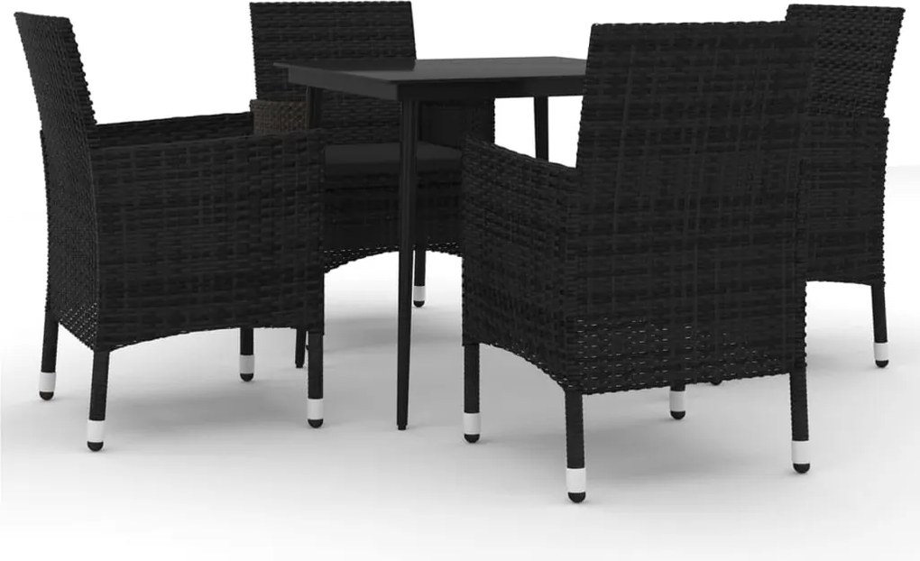vidaXL Set mobilier de grădină cu perne 5 piese poliratan & sticlă