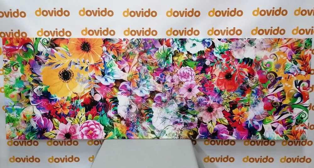 Tablou flori în design colorat