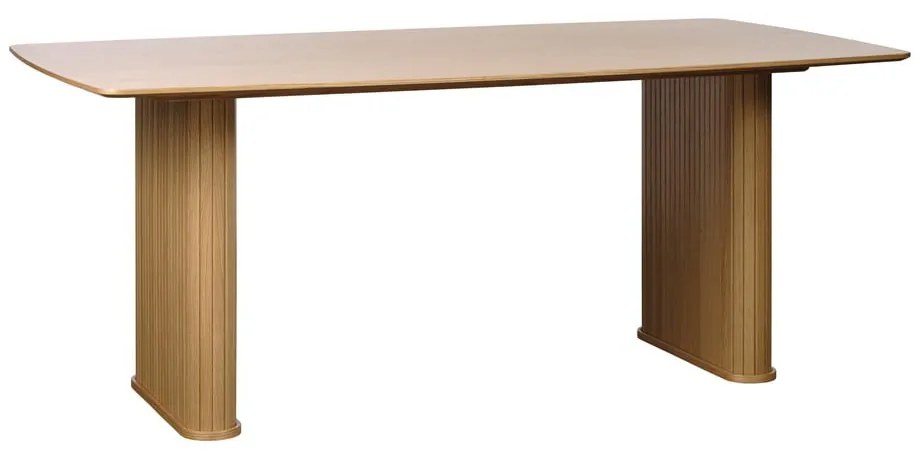 Masă de dining cu blat cu aspect de lemn de stejar 100x190 cm Nola – Unique Furniture