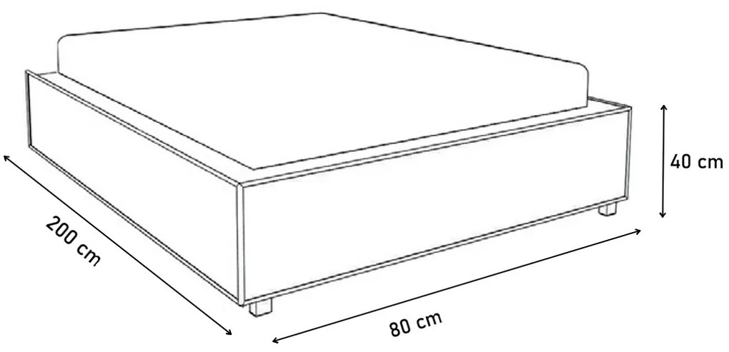Supermobel Canapea KOLO, 200x80x40, suedine 35/negru