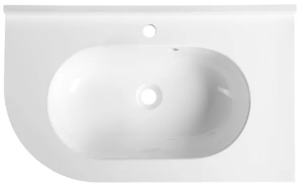 Sapho - Lavoar de colț încastrat PULSE 75x43 cm marmură/alb