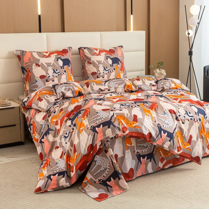 Lenjerie de pat din microfibra CATMOSPHERE colorata Dimensiune lenjerie de pat: 70 x 90 cm | 140 x 200 cm