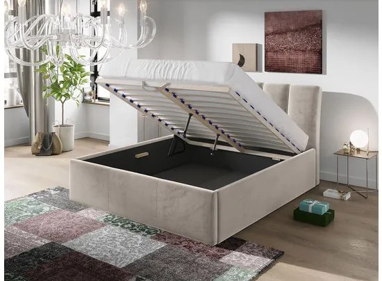 Pat tapițat cu sp. depozitare Milo (140x200) (Fresh 32). Promo -17%. 1059959