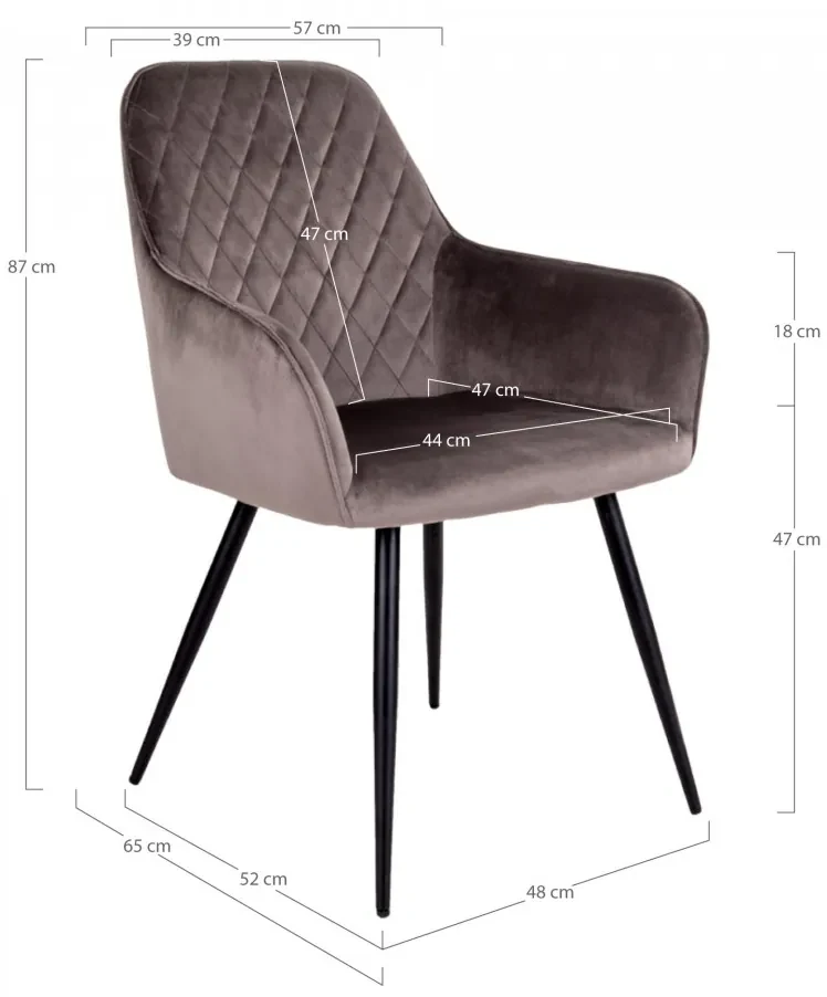 Scaun dining maro cu picioare negre Harbo