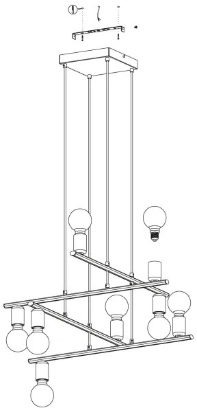 Eglo 98909 - Lustră pe cablu MEZZANA 8xE27/40W/230V