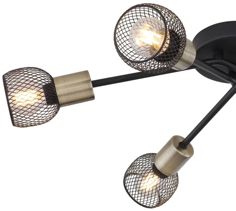 Lustra aplicata stil modern cu 6 spoturi Fiastra negru