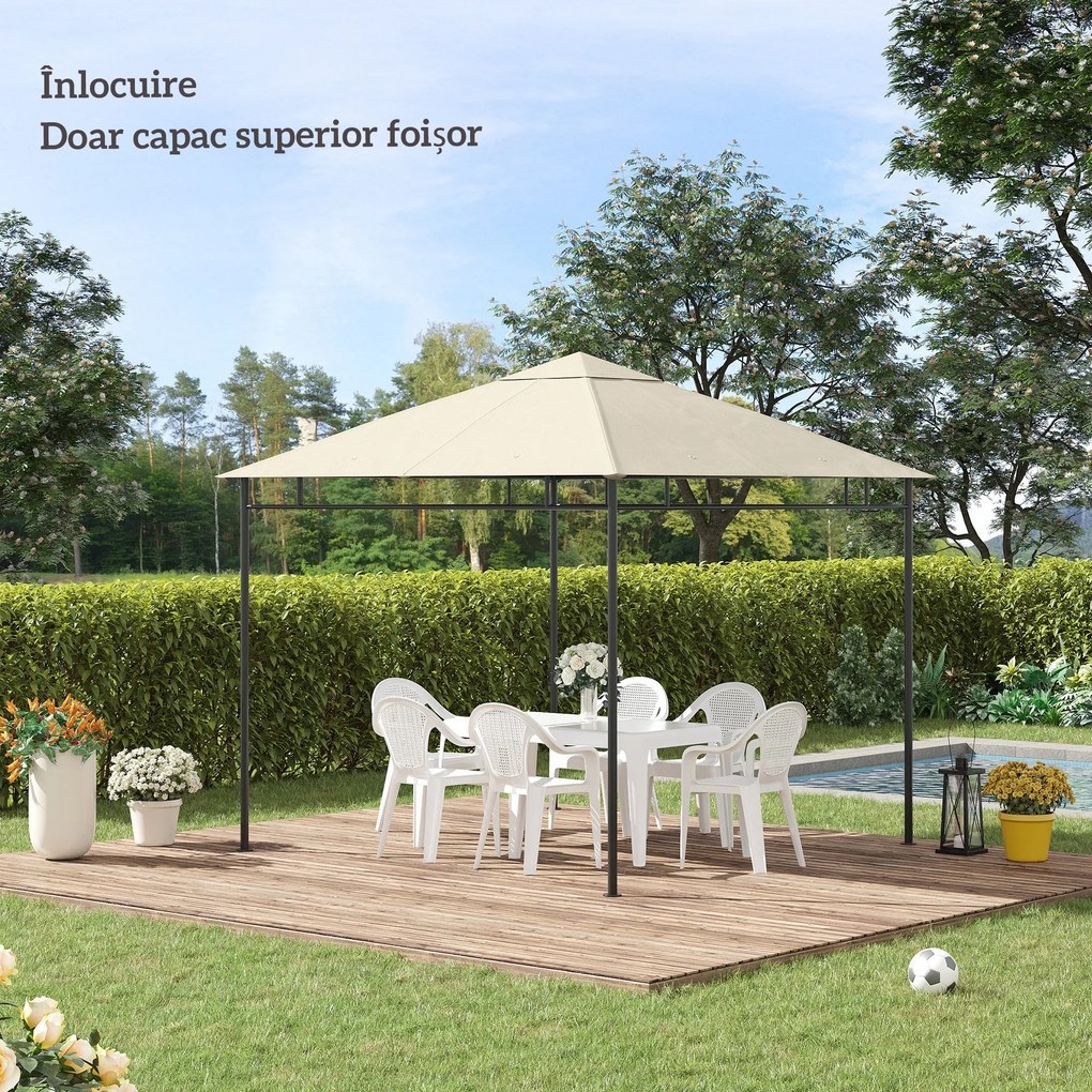 Outsunny Tetto di Ricambio Telo Sostitutivo per Gazebo Traspirante 3x3m | Aosom Romania