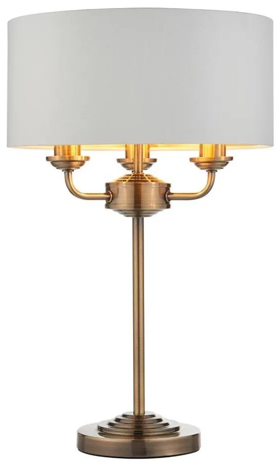 Endon 98932 - Lampă de masă HIGHCLERE 3xE14/18W/230V, alb/alamă, diametru 32 cm