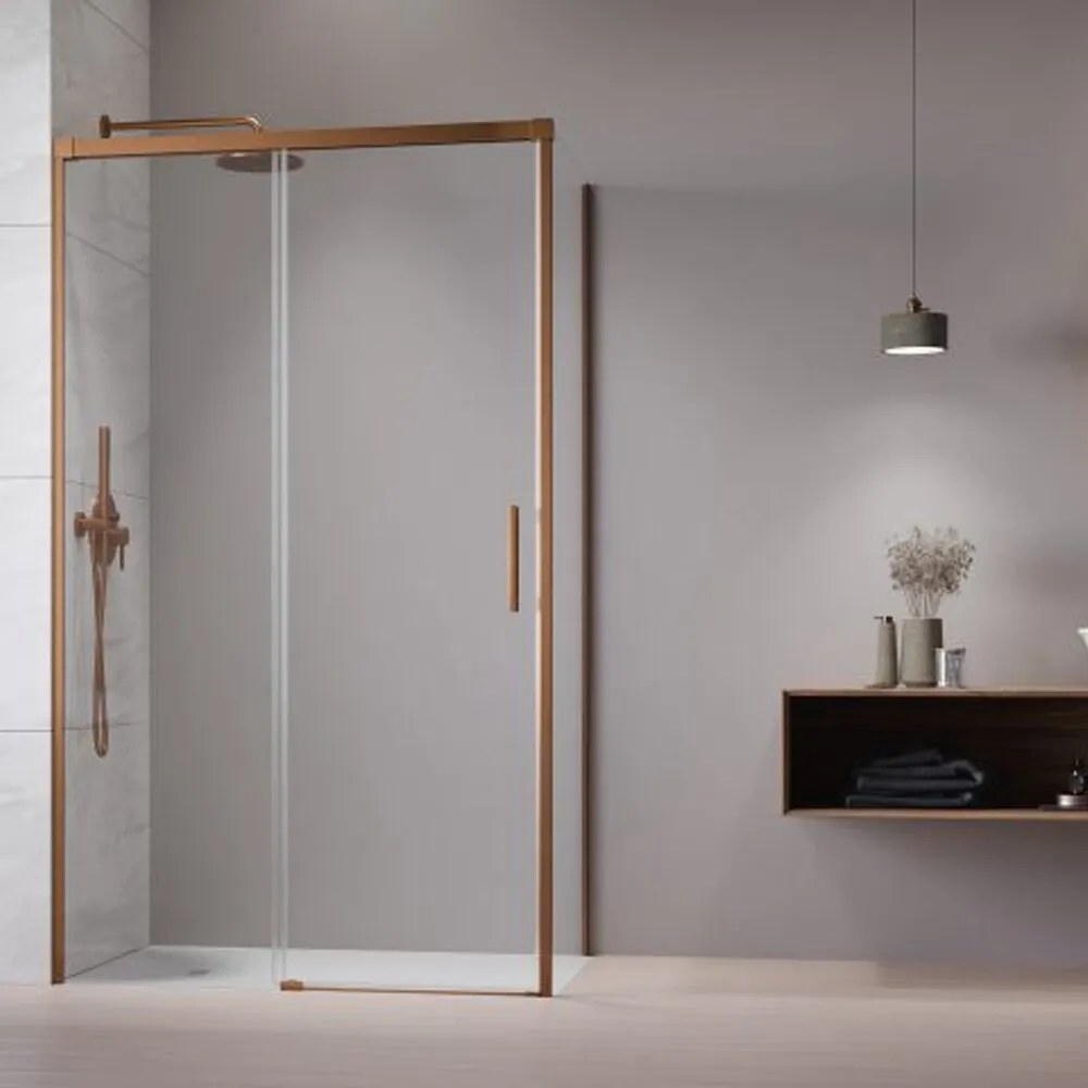 Perete lateral dreapta Radaway Idea KDJ 90 cm finisaj cupru periat-transparent sticla 6 mm