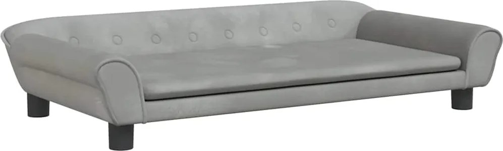 vidaXL Canapea pentru copii, gri deschis, 100x50x26 cm, catifea