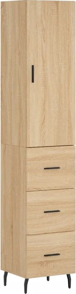vidaXL Dulap înalt, stejar sonoma, 34,5x34x180 cm, lemn prelucrat