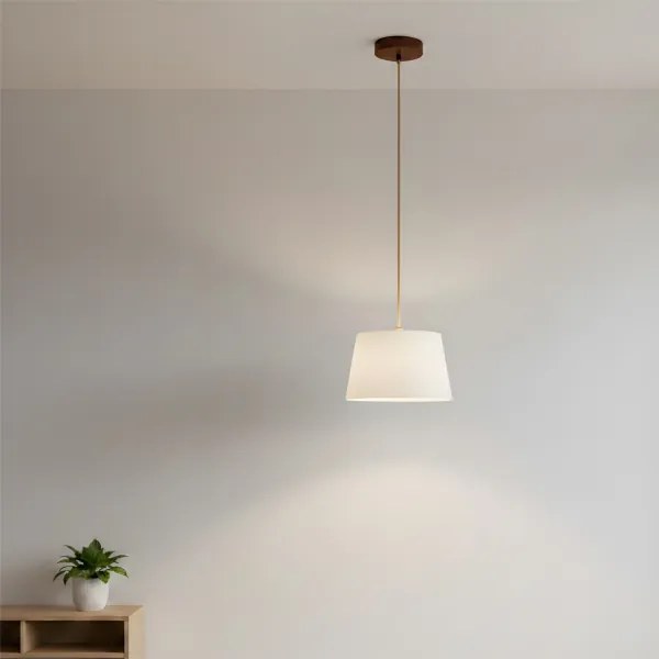 Lustră suspendată AIDA pe cablu, 1xE27/60W/230V, Ø 25 cm, stejar/maro/alb