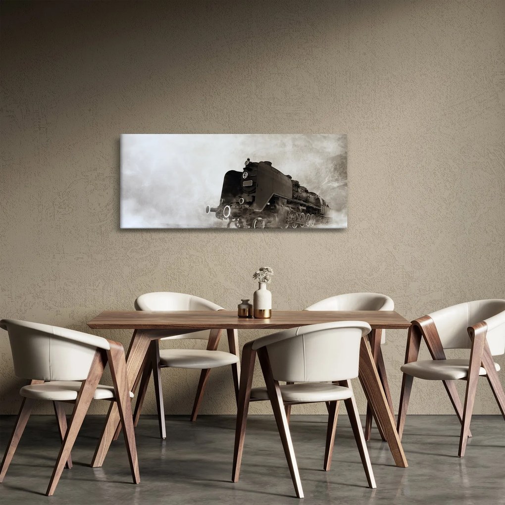 Tablou - Tren în ceață (120x50 cm)