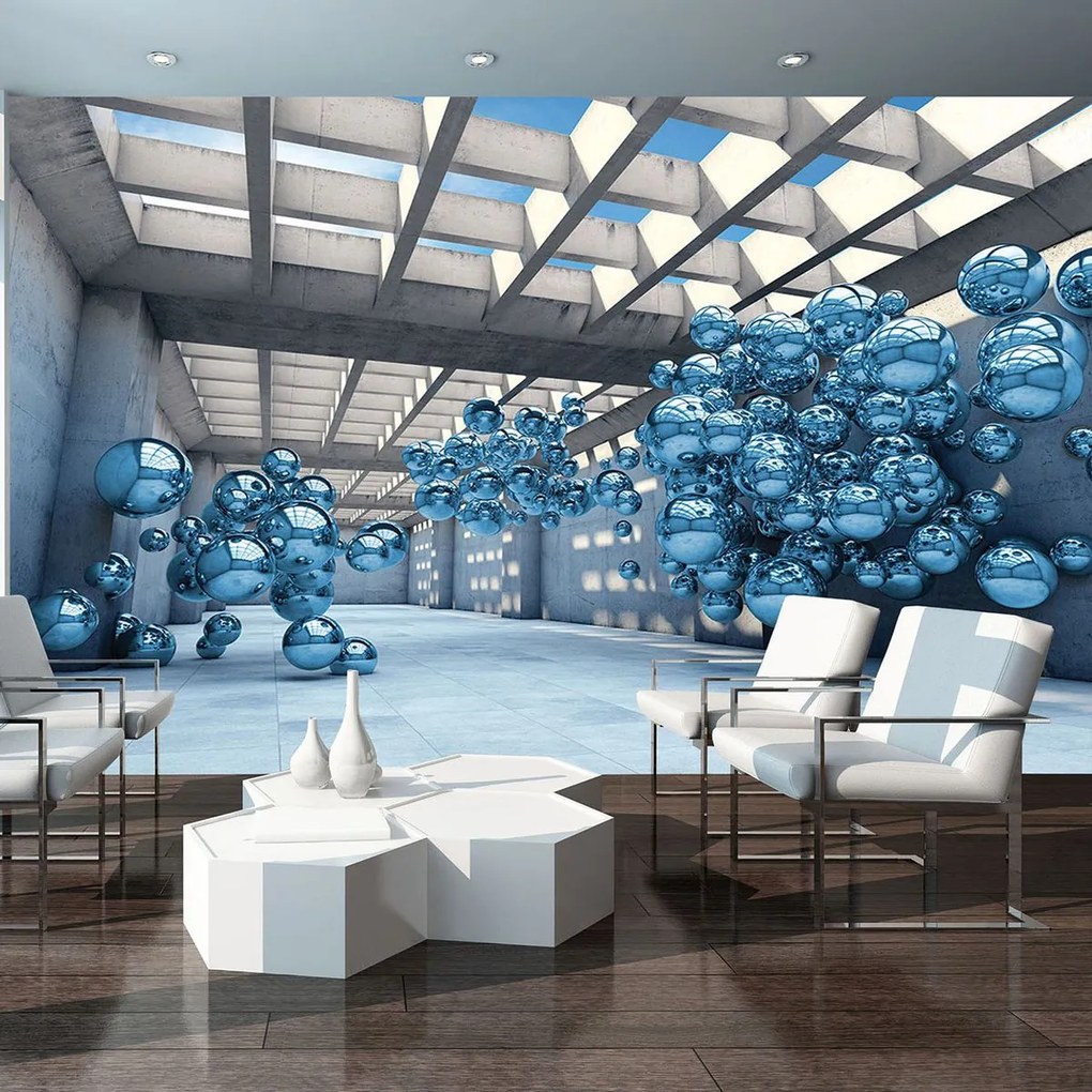 Fototapet - Modernism 3D albastru (152,5x104 cm)