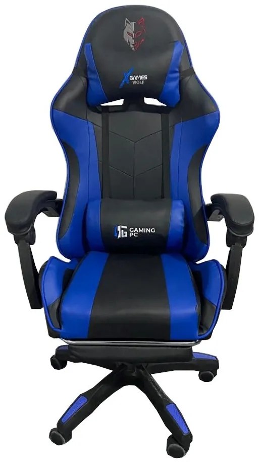 JAKS SCAUN GAMING REGLABIL ECO PIELE ALBASTRU FG-02