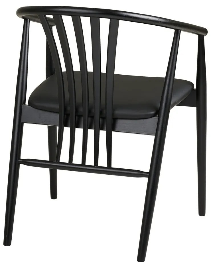Scaun de dining negru cu cotiere din lemn de fag Agustin – House Nordic