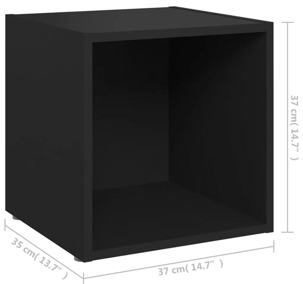 Comode TV, 4 buc., negru, 37x35x37 cm, PAL 4, Negru
