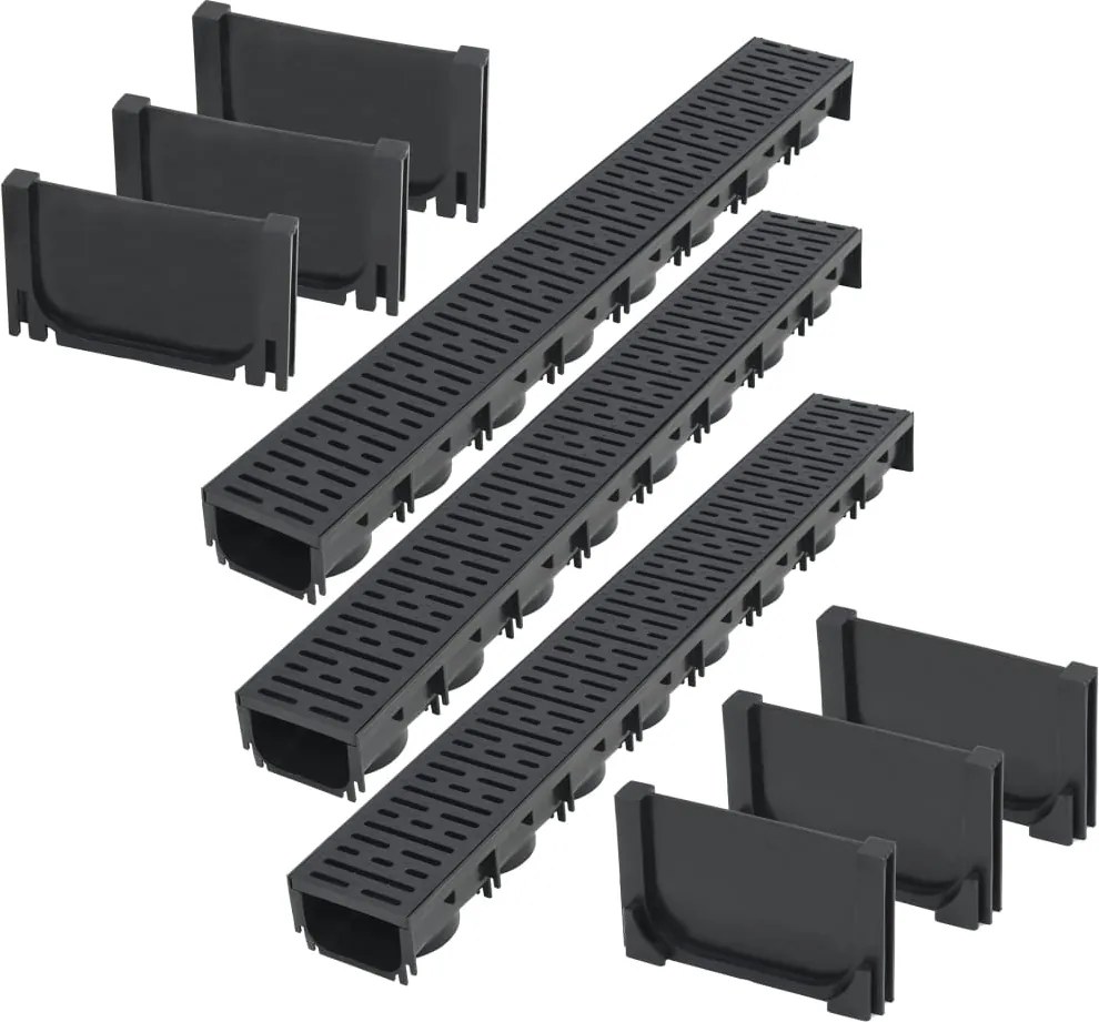 vidaXL Canale de drenaj, 3 m, plastic