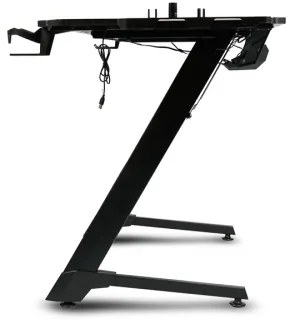 Masă de gaming SNAKE 100x60 cm, iluminare LED RGB, negru