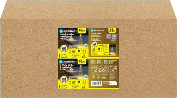 Aigostar - LED decorațiune de Crăciun solară LED/0,59W/3,7V 100 cm IP65 alb cald