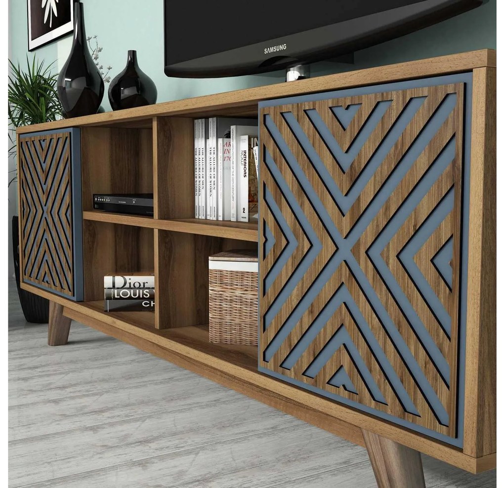 Mobilier living Ivonne (Nuc + albastru). 1089203