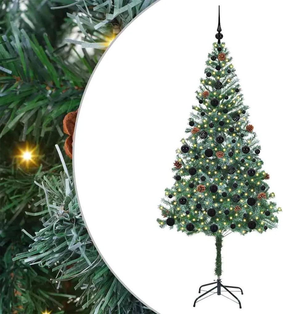 vidaXL Brad de Crăciun artificial cu 300 LED Verde 180 cm PVC și Oțel