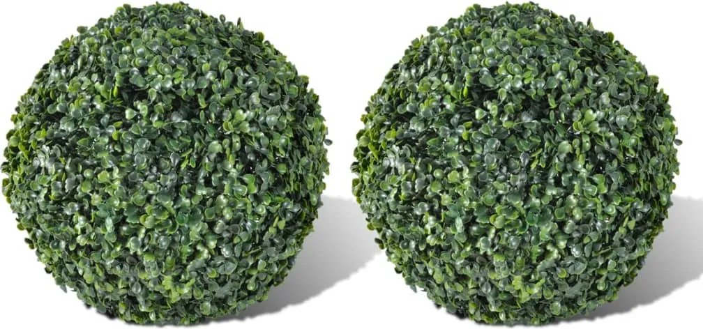 vidaXL Arbuști ornamentali artificiali bilă pe tulpină, 2 buc., 27 cm