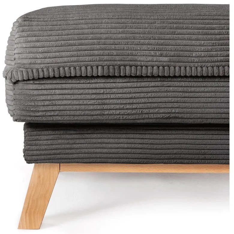 Taburet gri cu tapițerie din catifea reiată Tori – Bonami Selection