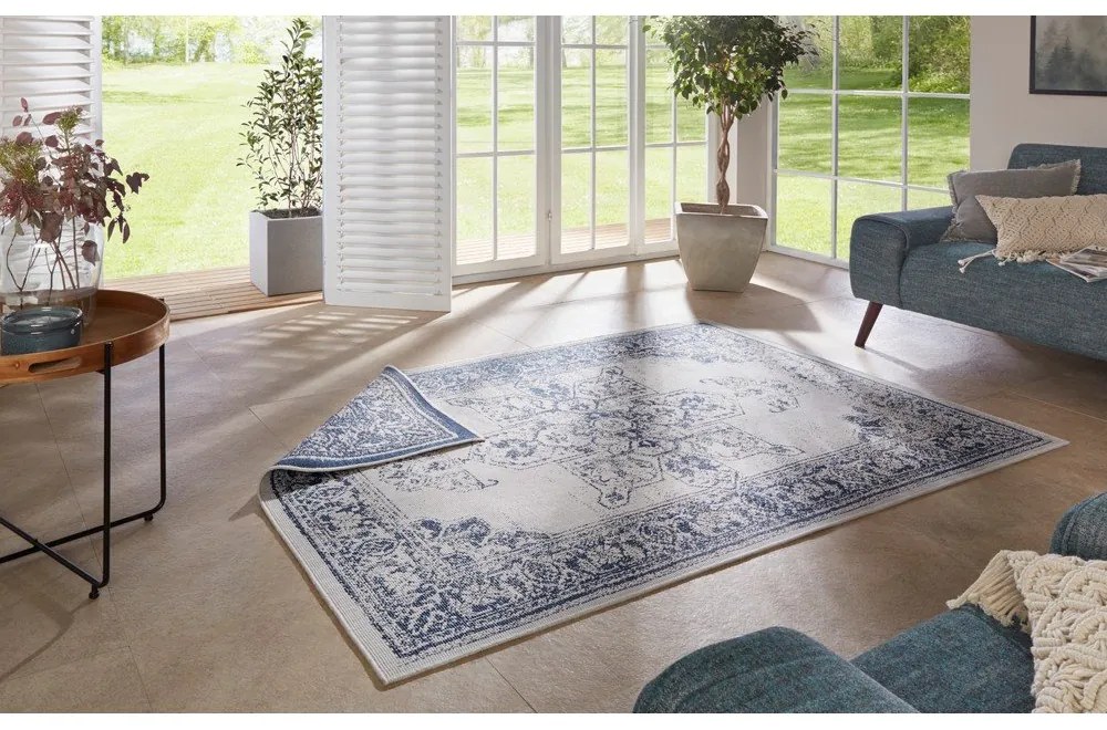 Covor adecvat pentru exterior NORTHRUGS Borbon, 160 x 230 cm, albastru-crem